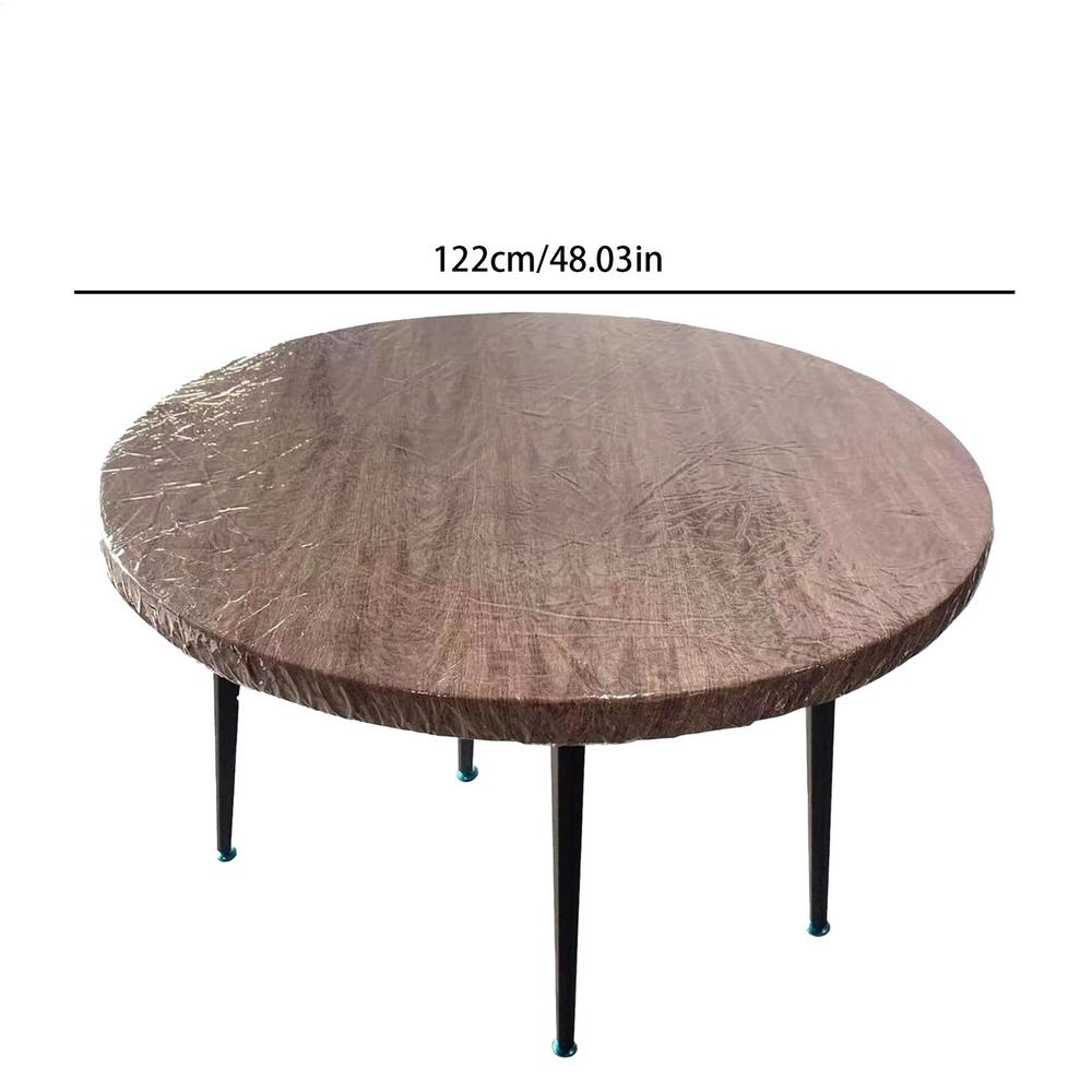 Круглая эластичная скатерть Прозрачная водонепроницаемая маслостойкая чехол-защита для стола Ткань для защиты обеденного стола Чехлы для стола Домашний ПВХ