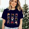 Merry Christmas Cat Classic Tshirt Santa Cat Lover Gift for Christmas Crew Neck Womens Clothing Festive Short Sleeve Tshirts