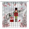 Cracker Christmas Nutcrackers Shower Curtain Christmas Tree Bathroom Curtain Decor Set with Hook Polyester Fabric Christmas Gift