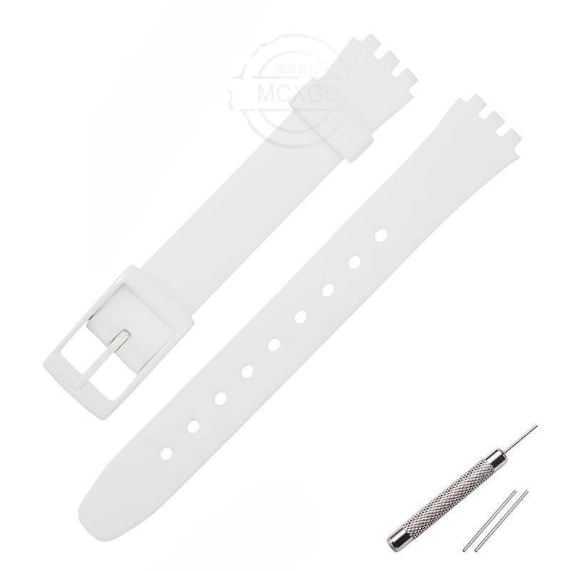 Soft Silicone Watchband Suitable For Swatch 12mm Girls Ladies Strap Colore Waterproof Wrist Bracelet Watch Accessories