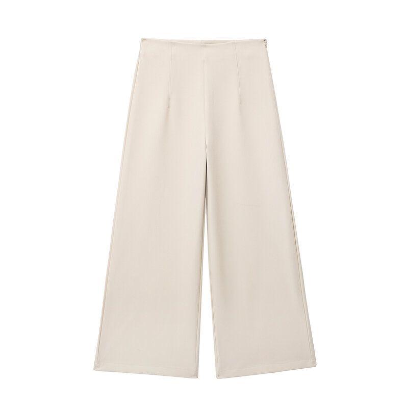 Fashion Style 2024 Spring/Summer New Arrival Women's Clothing High Waist Stylish All-Matching Wide Leg Cropped Pants 2731085 806