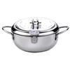 Deep Fryer Pot Stainless Steel Japanese Style Fryer with a Thermometer and Oil Drip Drainer Rack for French Fries Shrimp Chicken Fish