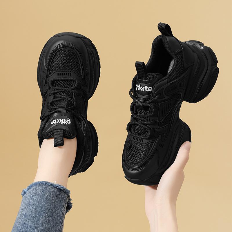 

Black daddy shoes women s new autumn thick sole small white height increase soft sole travel sports and leisure shoes are universal 35