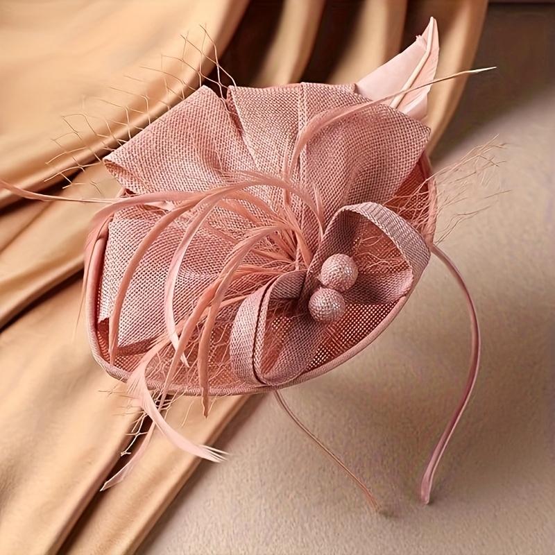 Elegantní černý fascinátor ze síťoviny a peří pro ženy - Šik doplněk do drdolu s mašlí, ideální na svatby, večírky a formální události