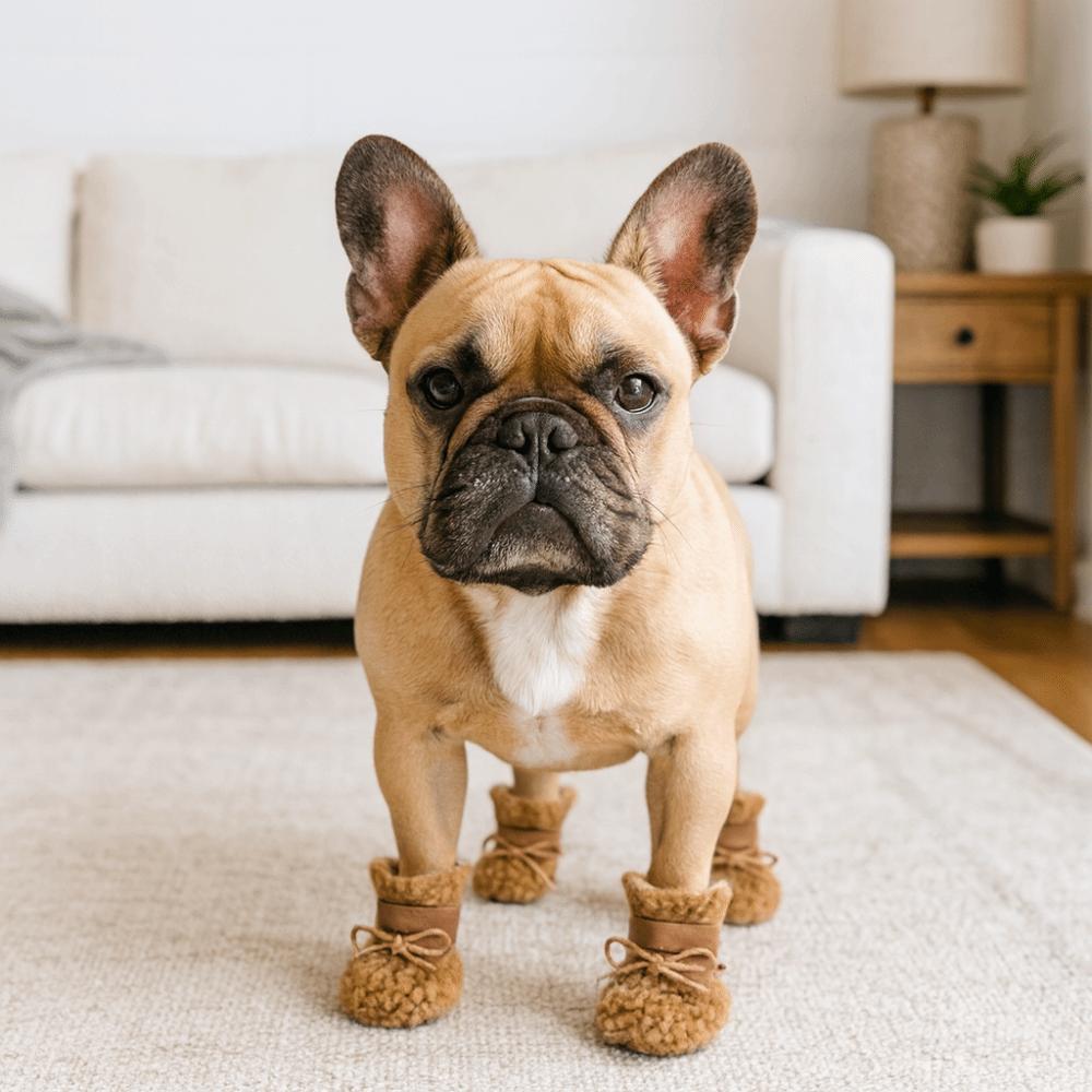 4pcs/set Breathable Thickened Pet Snow Boots Warm Plush Dog Cotton Shoes Wear-Resistant Anti Fouling Winter Dog Boots Activities