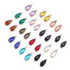 5pcs/pack Glass Edging Pendant Colorful Drop Shaped Charms for Jewelry Making DIY Necklace Bracelet Earring Findings