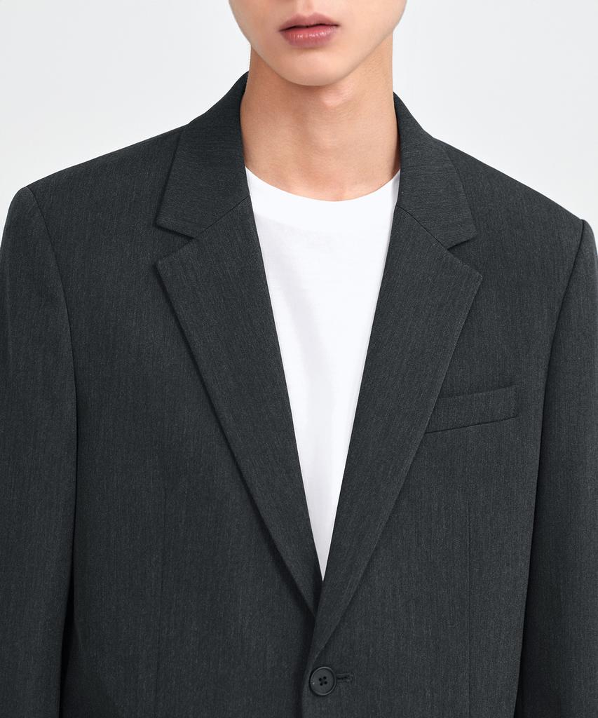 Musinsa Standard Relaxed Basic Blazer [Charcoal Gray]