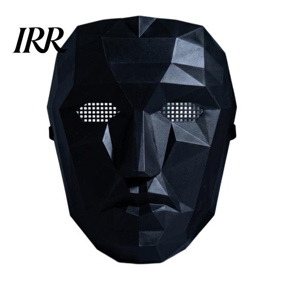Verstellbare Maske Halloween Geometrische Maske, Polygonal Cool Party mit Netzaugen, Einzigartiges Kostüm Schwarz Weiß Cosplay für Maskerade, Zubehör Scharfe Kante