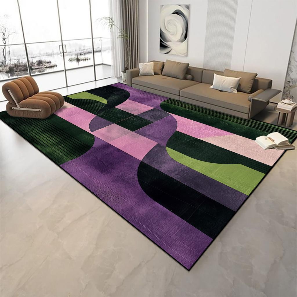 Nordic Light Luxury Large Living Room Carpet Home Soft Decoration Bedroom Bedside Rug Green Abstract Lounge Sofa Table Floor Mat