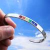 LGBTQ Cuff Bangle Bracelets Stainless Steel Rainbow Lovers Bracelets for Unisex