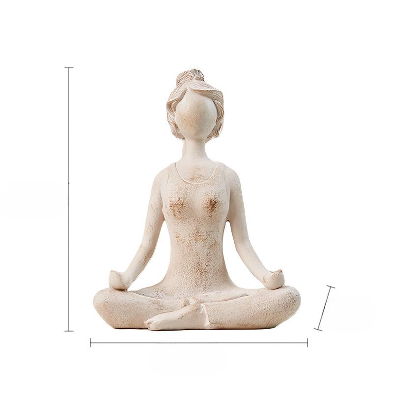 Light Luxury Nordic Abstract Art Figures Yoga Girl Ornaments Coffee Shop Window Modern Simple Soft Decorations