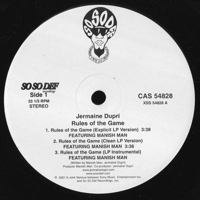 12inch Record JERMAINE DUPRI - Rules Of The Game / Get Some CAS54828 So So Def 2001 US Rap & Hip-Hop/R&B Used