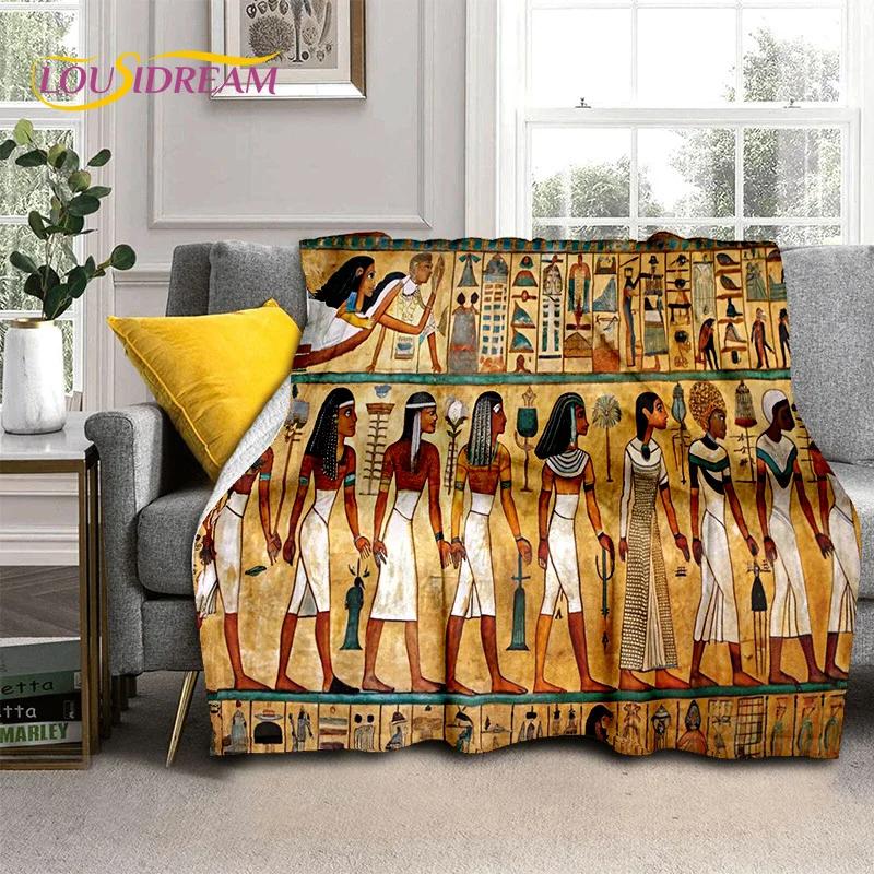 3D Ancient Egypt Hieroglyphic Mythology Wall Painting 2025 New Blanket,Soft Throw Blanket for Home Bedroom Bed Sofa Cover Child