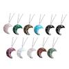 Moon Pendant Necklace Natural Resin Spiritual Gemstone Jewelry