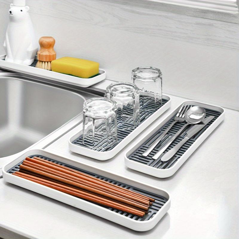 1pc Kitchen Dishcloth Sponge Drain Rack Sink Edge Storage Shelf Narrow Cloth Small Steel Wire Ball Tray Basket.