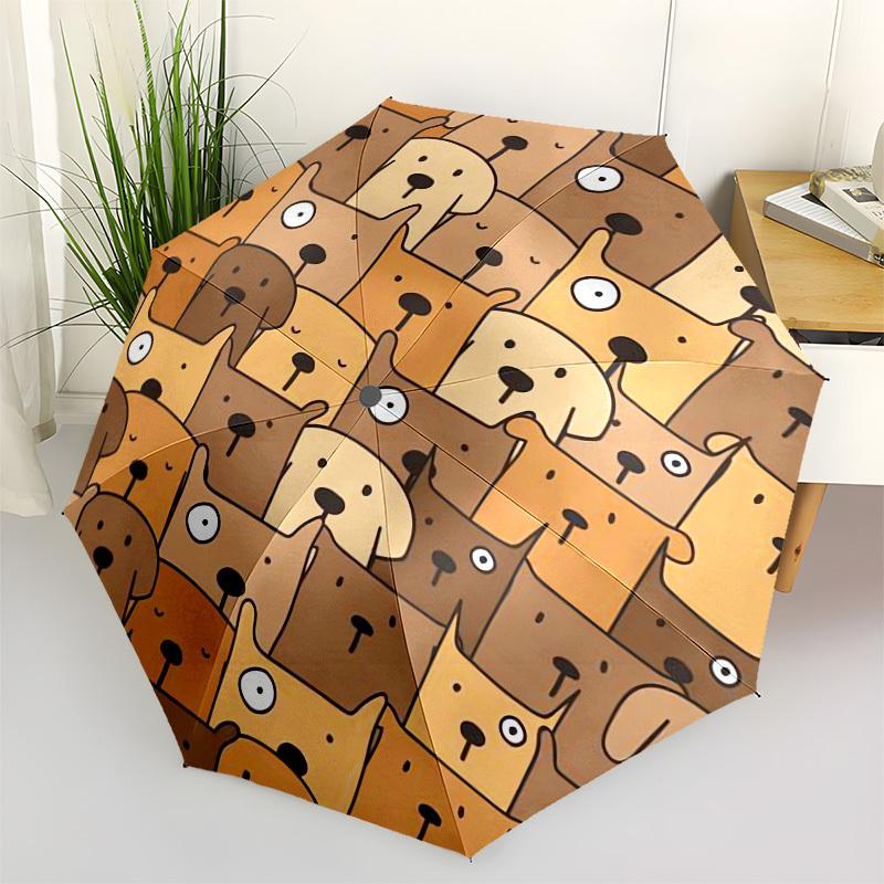 1pc Dogs Pattern Umbrella with Plastic Handle,Compact & Stylish,Cartoon Pattern,Outdoor UmbrellaPT293