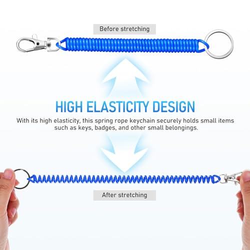 10 Piece Spiral Elastic Plastic Spring Ring Keychain Lanyard Portable Key Wallet Mobile Phone Pendant