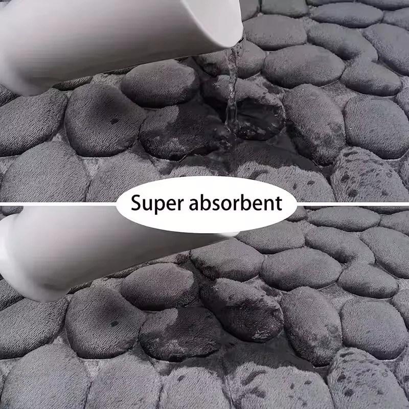 1PCS embossed fiber carpet, bathroom living room anti slip mat, pebble floor mat, household items