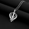India Sikhism Necklace Religious Symbol Clavicle Chain Cultural Symbol Pendant Neckchain Unisex Religious Metal Jewelry