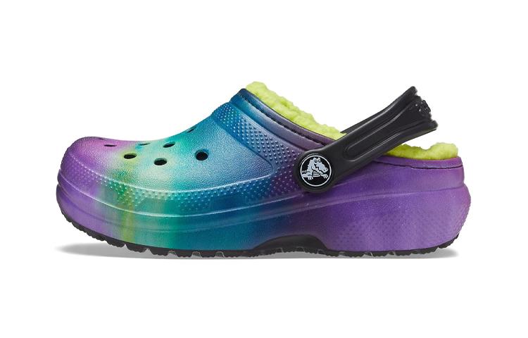 Crocs Classic Lined Out Of The World Children s Sandals Blue Green Purple Kids 207322-0GU 30-31