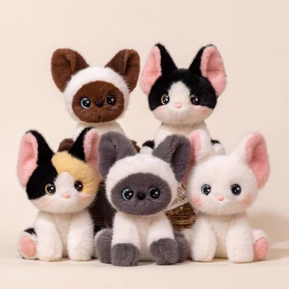 Boneca Gato Gato Malhado Realista Boneca Brinquedo de Pelúcia Macio Ponderado Recheado Abraçável Fofo Presente de Apoio Emocional Para Crianças Adultos