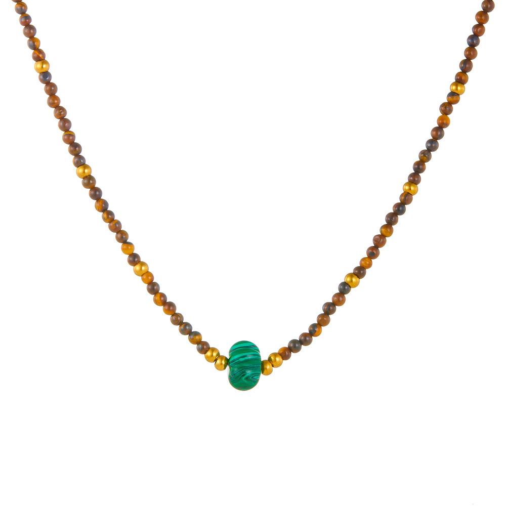 

Модная ниша, ручная работа, ожерелье из бисера, цветной натуральный камень, цепочка Майяра из титановой стали, ключица, простые персонализированные украшения