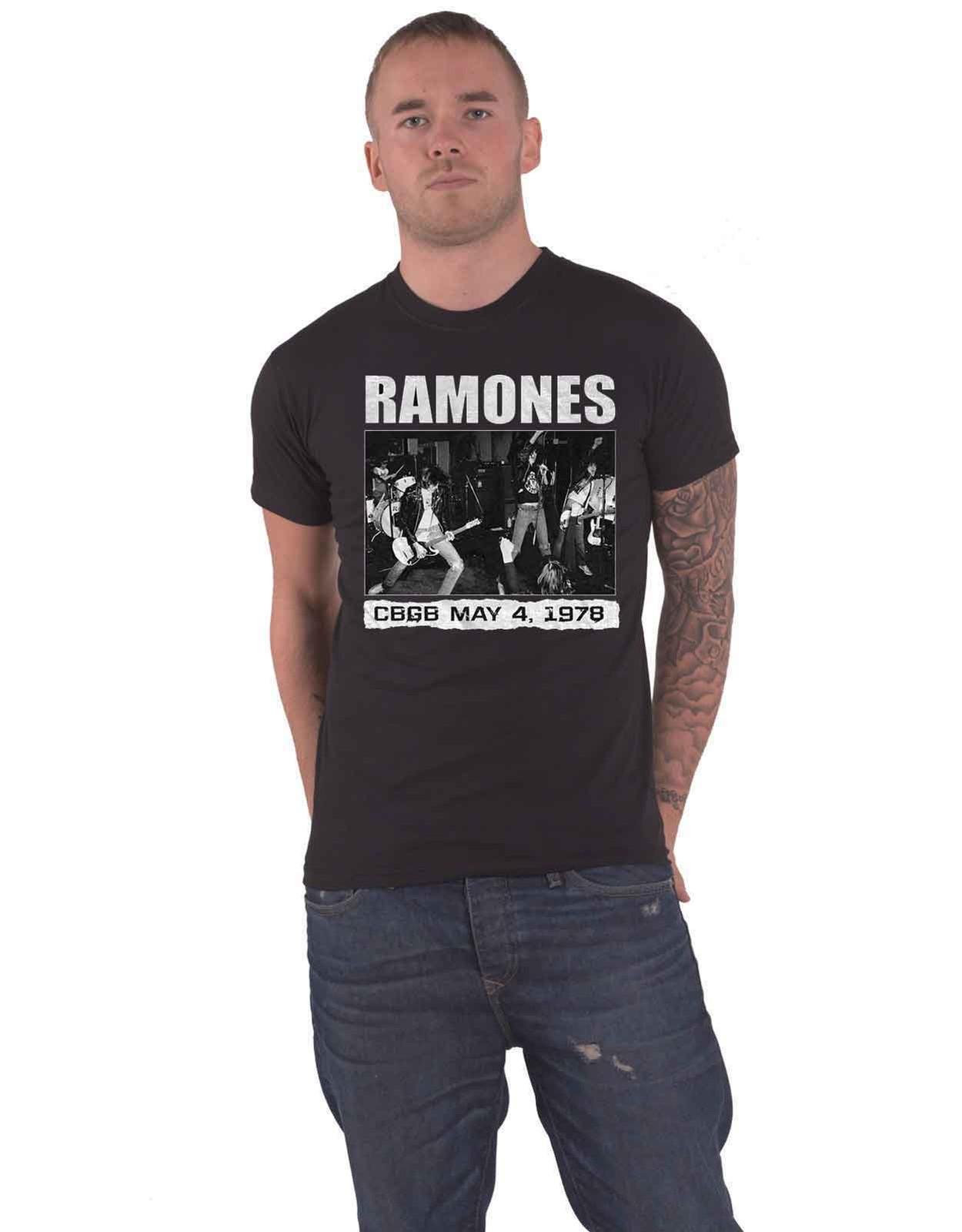 Ramones T CBGB 1978 Band Logo new Official Mens Black Unisex T-Shirt S