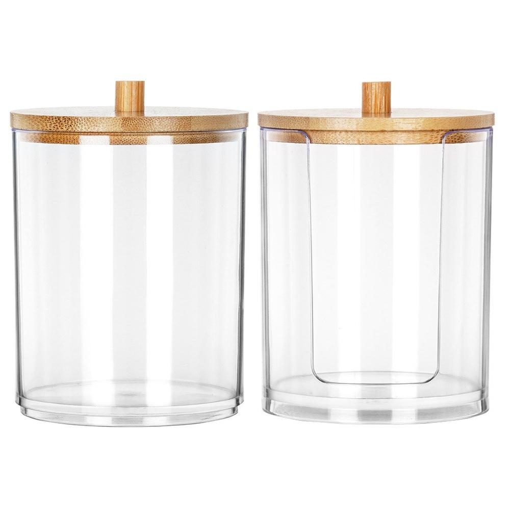 2x Bathroom Container Organizer for Cotton Buds and Hygienic Cosmetic Pads