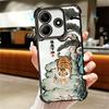 Cartoon Fat Tiger Funny Plating Phone Case For Xiaomi Redmi Note 14 15 Pro Plus 13 12 11 11S 11T 10 9S 9 5G Anti-Fall Airabag Co