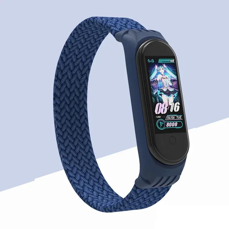 Armband für Xiaomi Mi Band 6 7 Armband Nylon Geflochtenes Solo Loop Pulseira Armband Miband5 Armband Gürtel Correa Mi Band 5 4 3 6 7