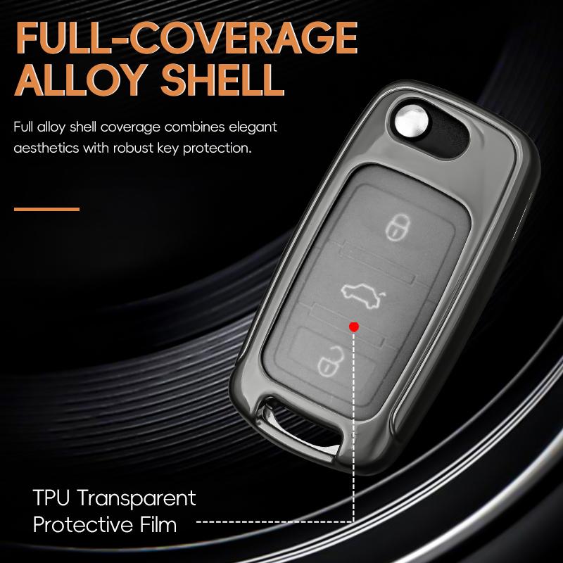 For VOLKSWAGEN Zinc Alloy Car Key Case For Volkswagen Polo Tiguan Golf 4 5 Jetta Beetle Scirocco Passat VW Key Cover Protection