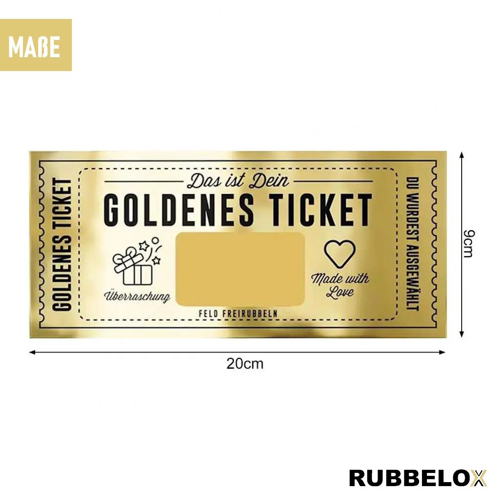 RUBBELOX Golden Ticket Gift Card Scratch Card Scratchcard Label Yourself