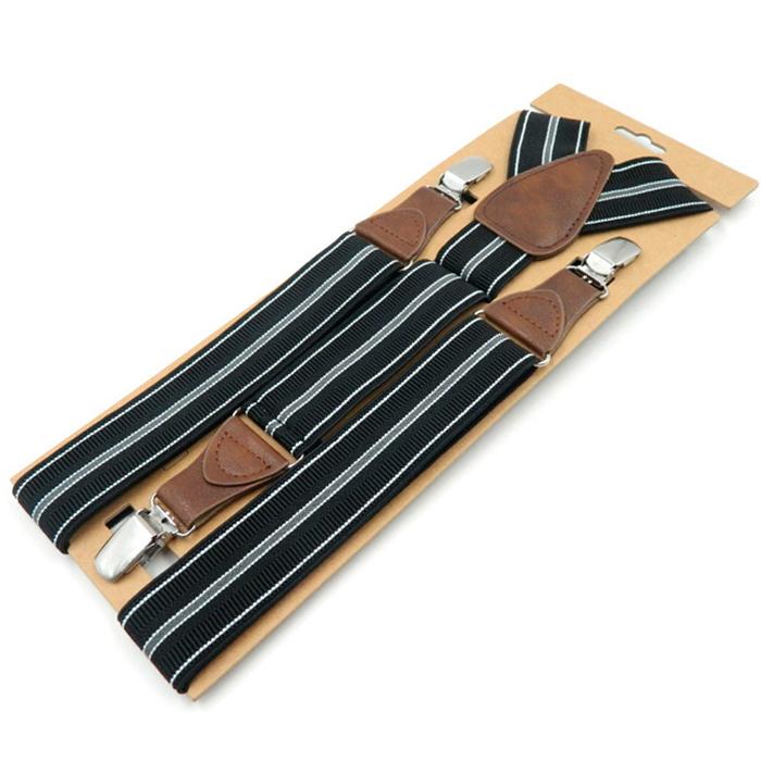 

Men s Suspenders 3 clips leather braces adult suspensorio tirantes hombre father bretelles Grandfather gifts