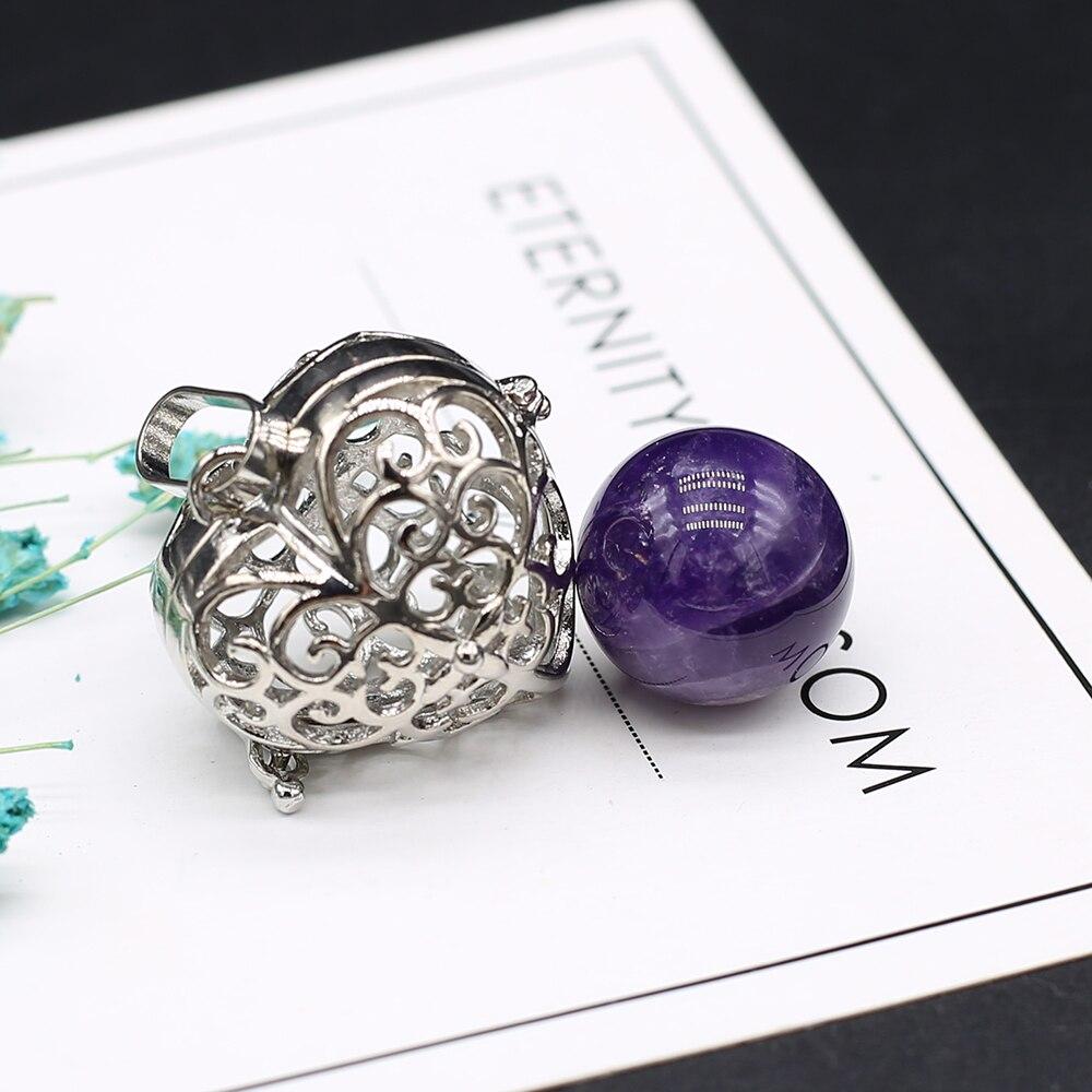 Hi New Necklace Pendant Natural Stone Heart-Shaped Cage Pendant For Jewelry Making DIY Necklace Bracelet Gift Jewelry Accessory