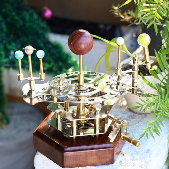 Orrery French Decor Master Piece for Book Shelves Brass and Steel Orrery A Functional Model of the Solar System with Multi Celestial Bodies