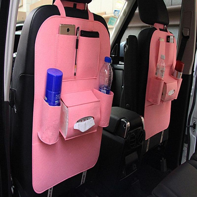 Elegant Black Auto Car Seat Back Organizer With Multi-pocket Storage For Effortless Organization