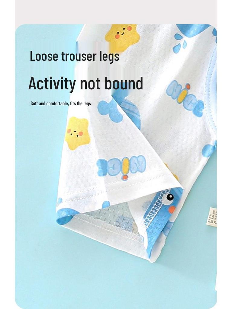 Baby Cotton Cartoon Open-Crotch Pants for Potty Training - Cool & Cute Summer Style for Infants & Toddlers