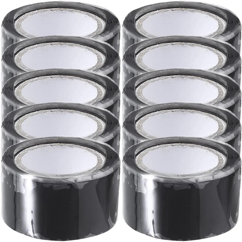 

Silicone Repair Insulating Tape Strong Stop Leak Sealed Self Adhesive Plumbing Electrical Pipe Emergency Wire Hose Tape 2.5cm&6M- (4Roll) чорний