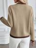 Retro Color Block Knitted Cardigan - Women's Autumn Style Sweater Coat