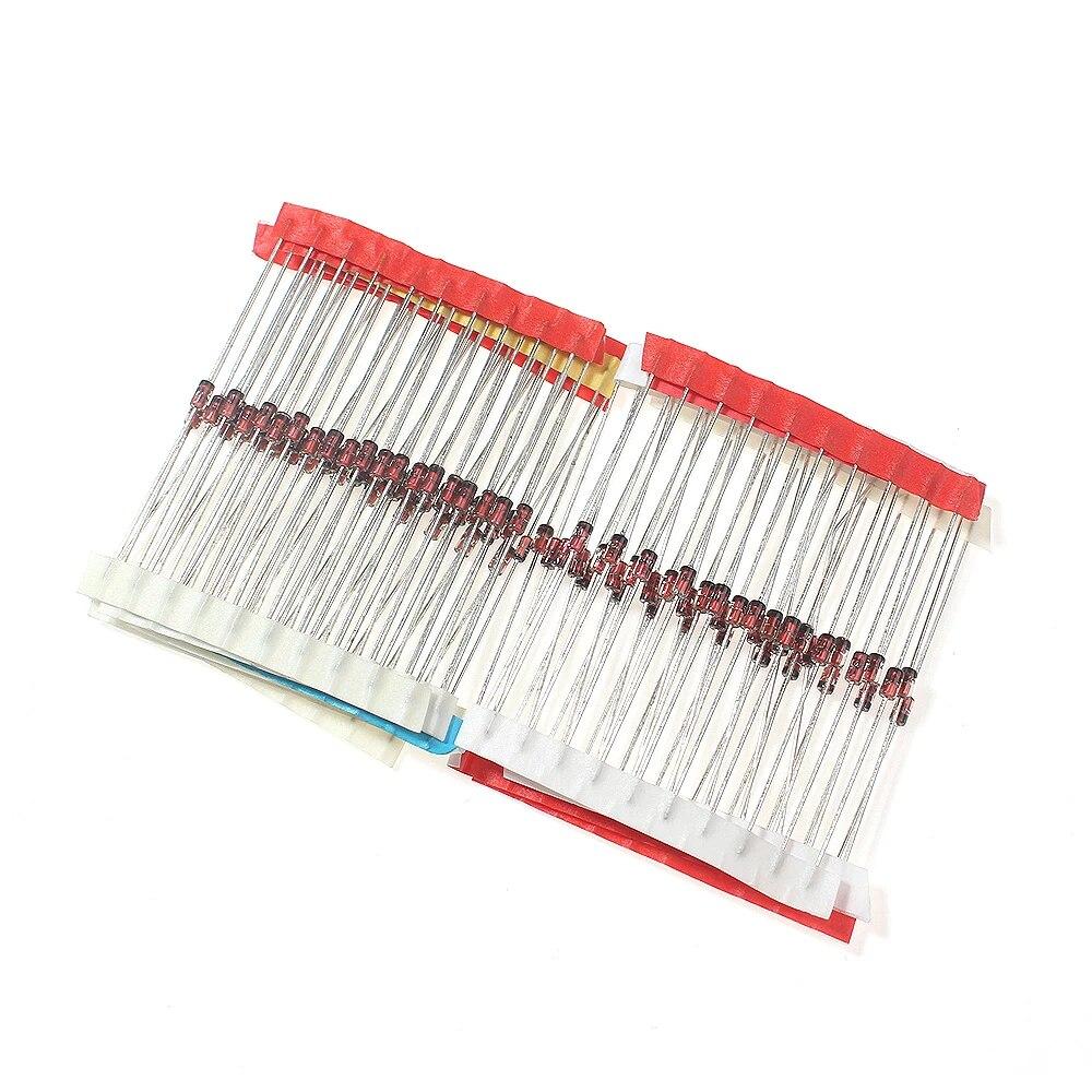 100PCS 10 Values 0.5W Zener Diode Kit Electronic Components Assorted Kit 10V 11V 12V 13V 15V 16V 18V 24V 27V 30V