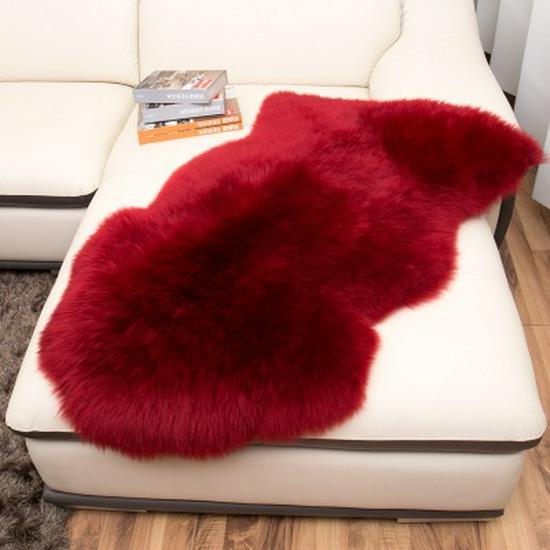 Australian Wool Sheepskin Rug: Long-Hair Irregular Bedside Mat & Sofa Blanket