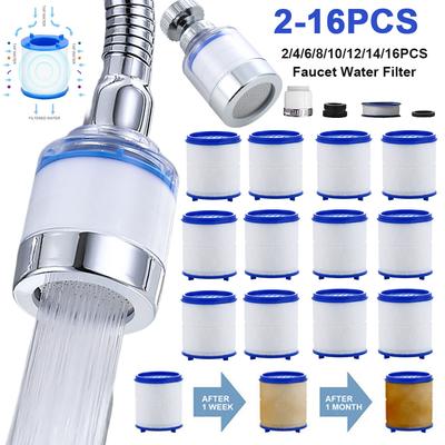 Éléments filtrants pour robinet Filtre purificateur d'eau Élimine le chlore Adaptateur de robinet en métal lourd Filtration en coton PP pour cuisine Salle de bain