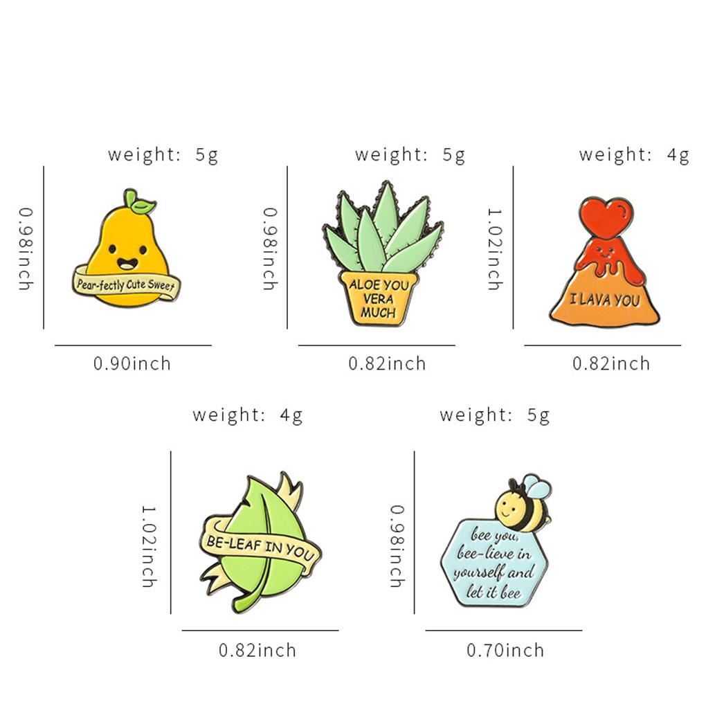 Letters Printed Brooch Backpack Denim Children Pins Badge Jewelries Gift Kid Cute Bees Personalized Pin Funny Brooches