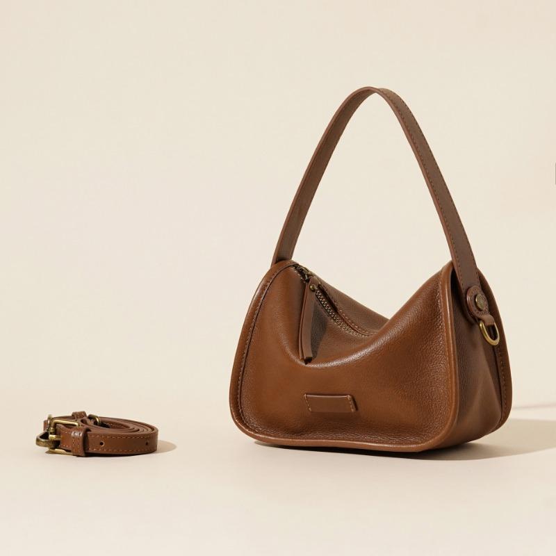 

Ретро и универсальная женская сумка из натуральной кожи, большая вместимость, сумка на предплечье/через плечо One Size жёлтый/коричневый