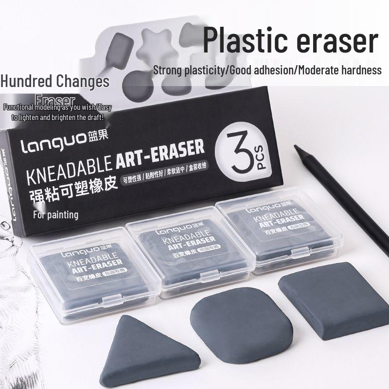 

Blue Fruit Special Soft Art Eraser: Versatile, Strong Adhesive, Malleable, Lint-Free for Sketching & Highlighting 1 Box [Contains 3 Pieces]