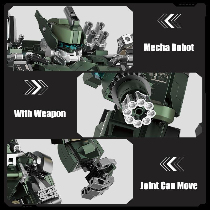 2024 NOVÝ MOC 1403ks Vojenský Mecha Bojovník Robot Stavebnice Super Pancierovaný Robot Akčná Figúrka Tehličky Hračky Pre Deti Darčeky