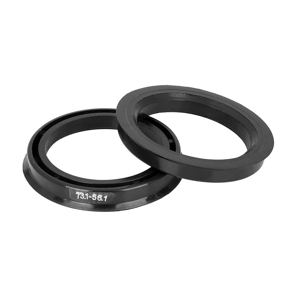 4× Black Plastic 73.1mm To 56.1mm Car Hub Centric Rings Wheel Bore Center Spacer
