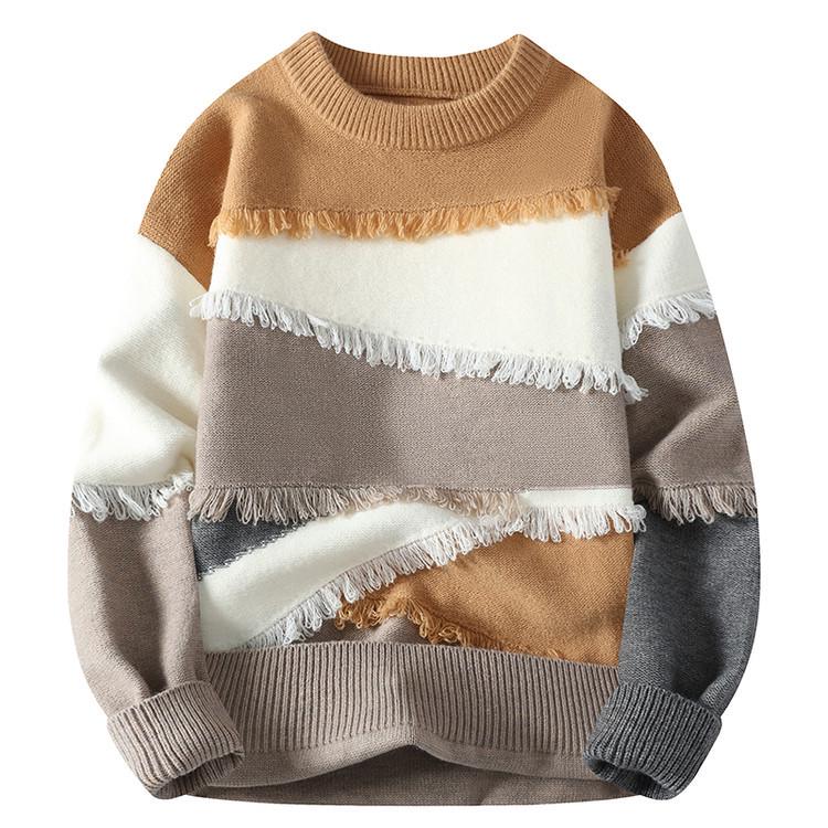 Trendy Men's Round Neck Loose Knit Sweater