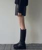 Nigaennikol Banding Leather Half Pants_Black