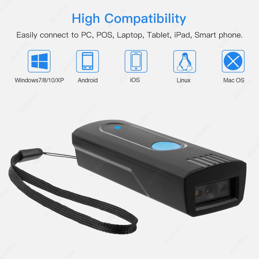 Packot Barcode Scanner Mini Wireless and Bluetooth Qr Code Reader Portable 1D 2D Bar Scanner Handheld for Courier Logistic Shop